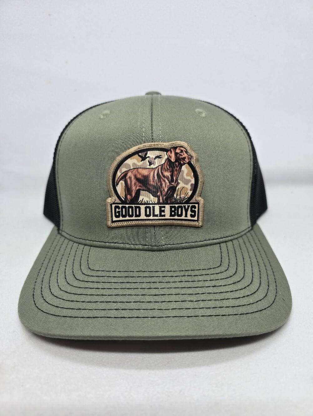 Good Ole Boys Hunting Dog Trucker Hat Olive Green Snapback Outdoors NWT Unisex